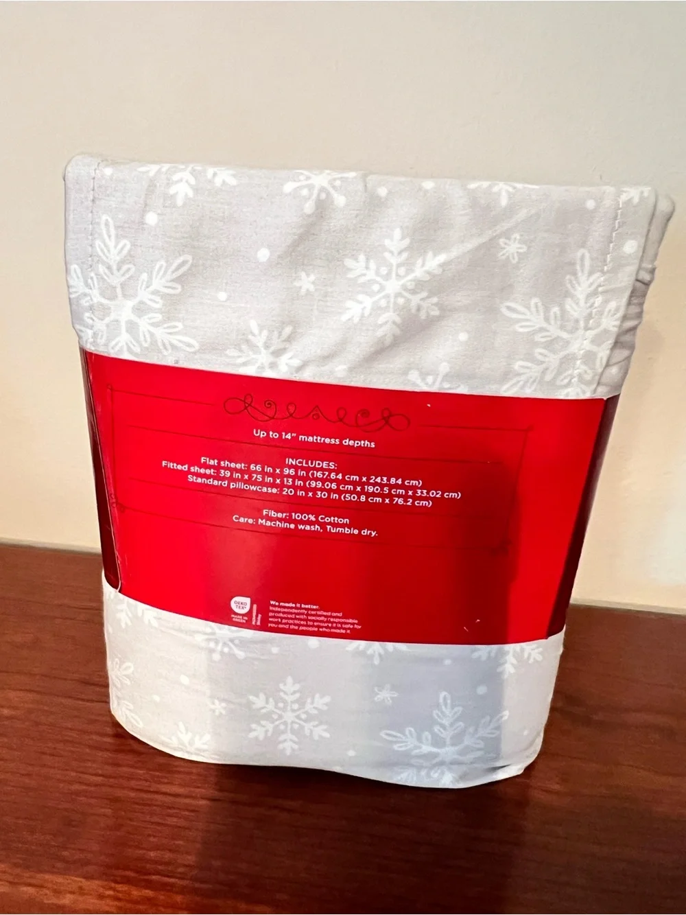 Wondershop Twin Christmas Snowflake Holiday 100% Cotton Sheet Set  200 Thread